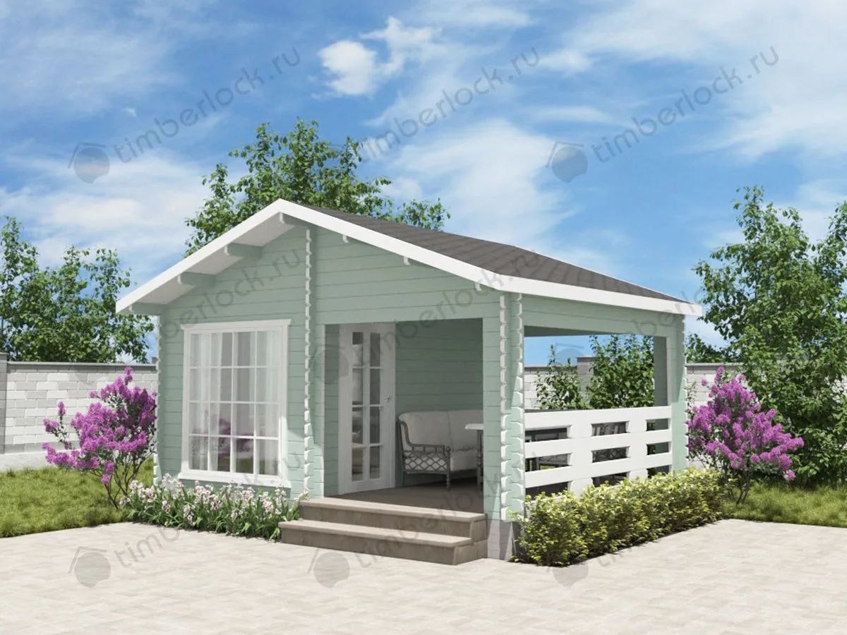 Садовый домик с верандой  С-54-1