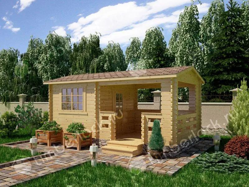 Садовый домик с верандой С-325-2