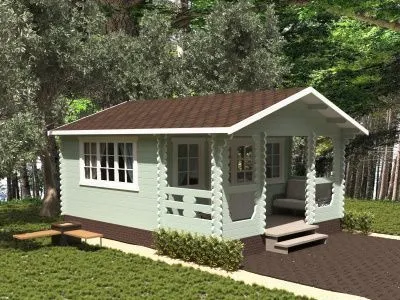 Садовый домик с верандой 4,5х6 (C-454-2)