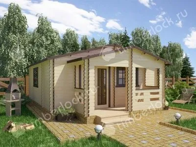 Дачный домик  6х6 с верандой Д-66-3