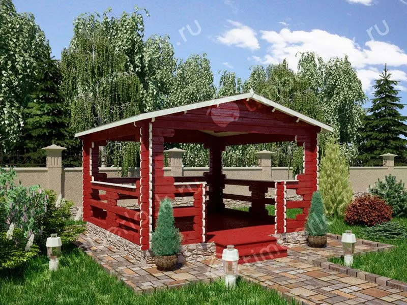 Беседка из бруса Б-44-2