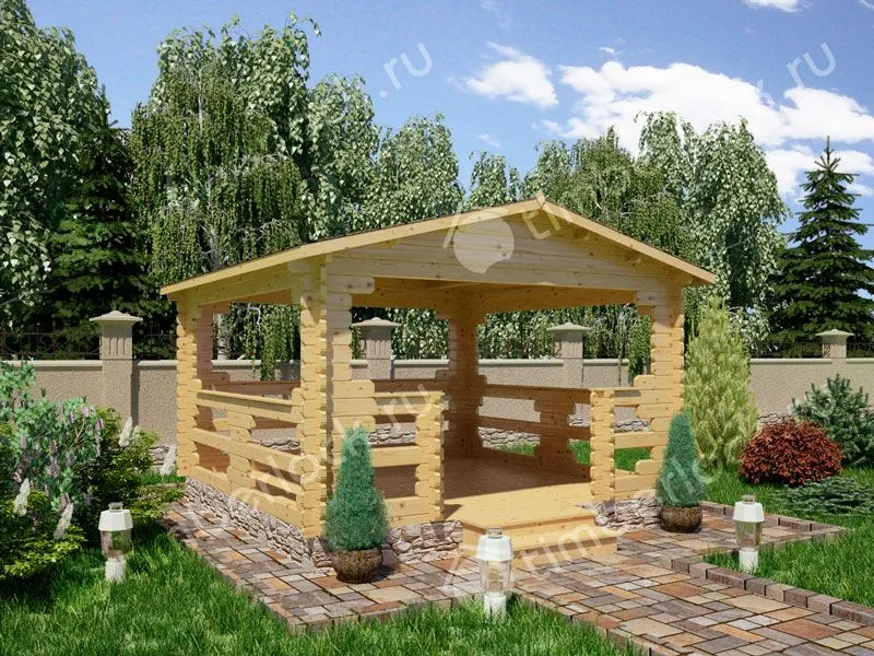 Беседка из бруса Б-44-2