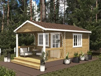 Садовый домик с верандой С-354-2