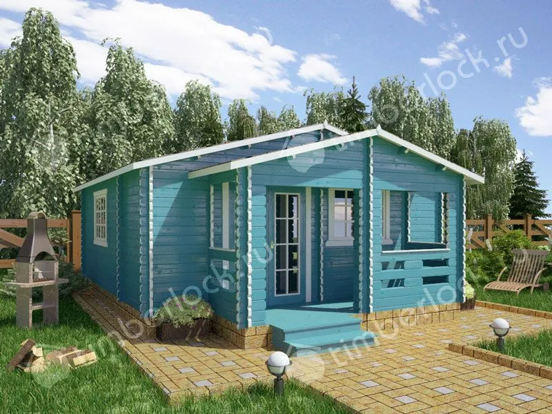 Дачный домик  6х6 с верандой Д-66-3