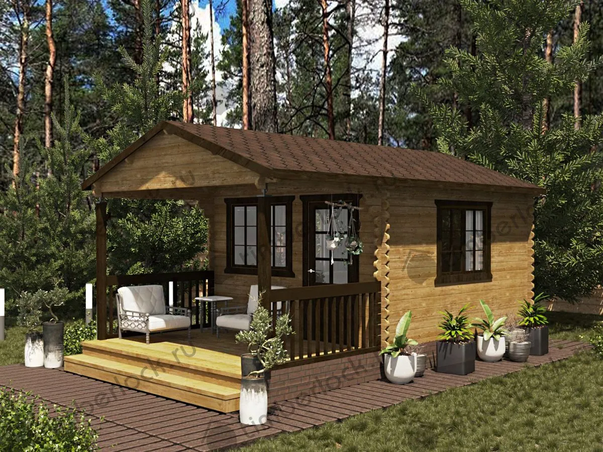 Садовый домик с верандой С-354-2