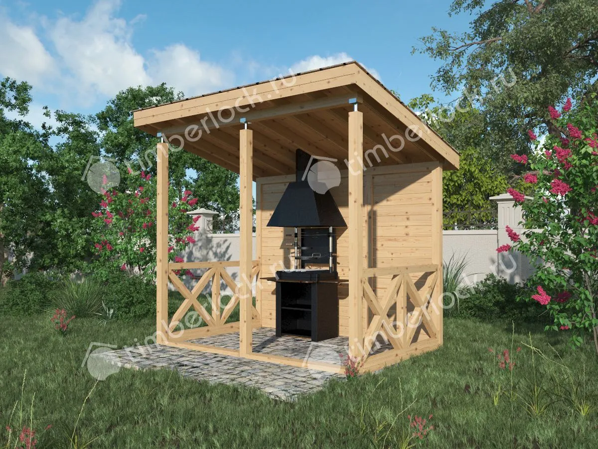 Беседка с мангалом-навес БН-23