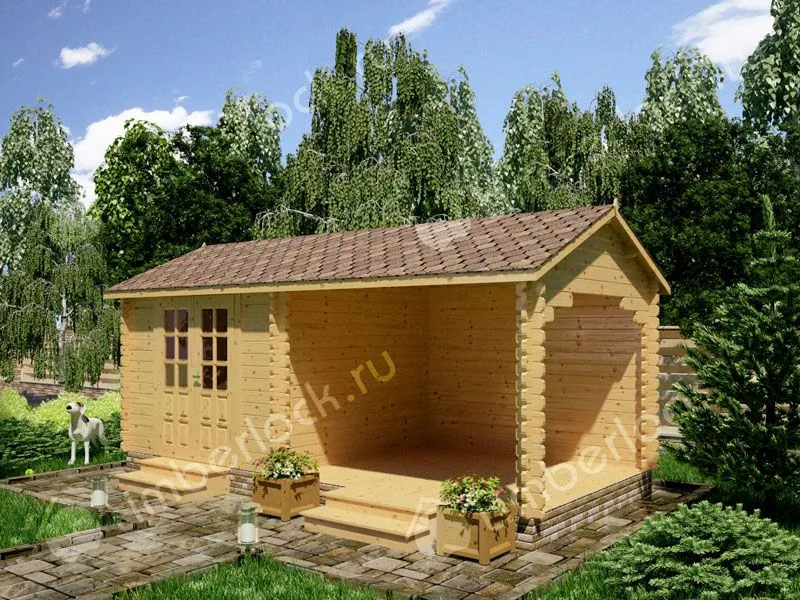 Садовый домик с верандой С-33-3