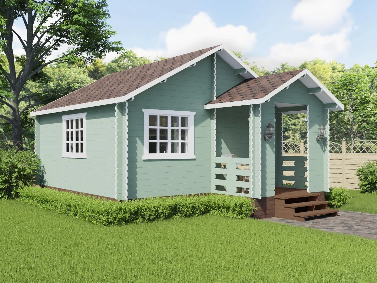 Садовый домик с верандой С-55-2