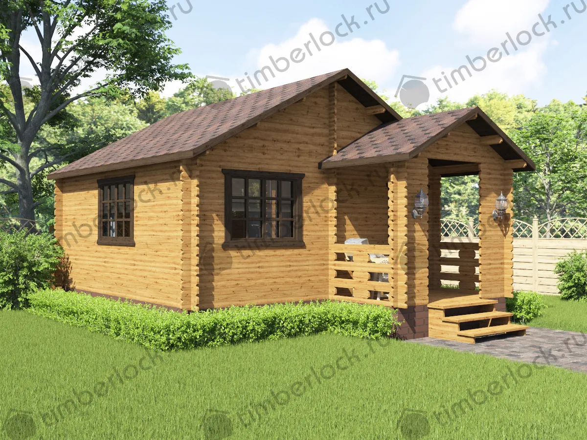 Садовый домик с верандой С-55-2
