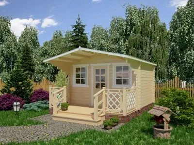 Садовый домик с верандой С-383-3