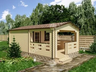 Садовый домик с верандой С-44-1