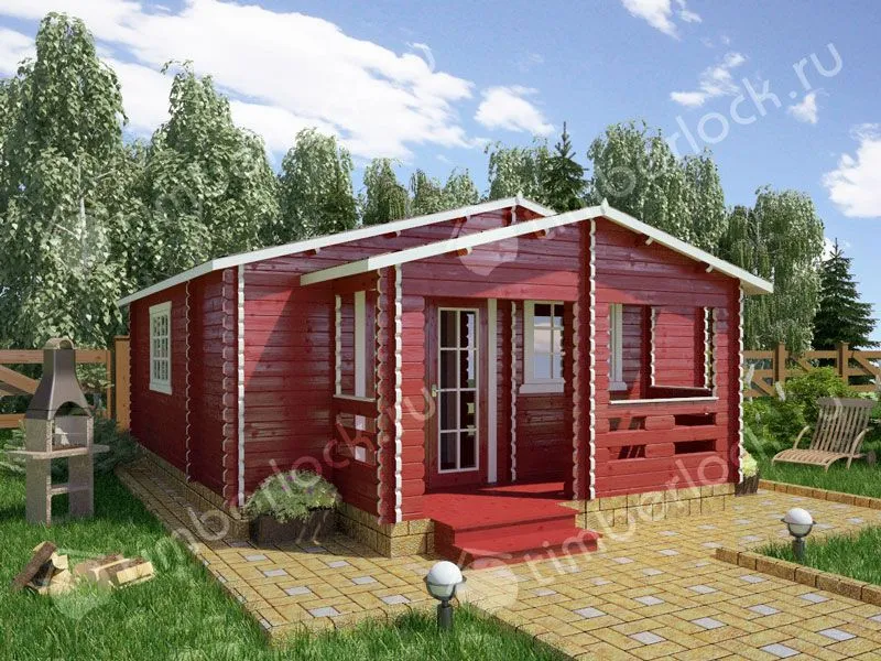 Дачный домик  6х6 с верандой Д-66-3