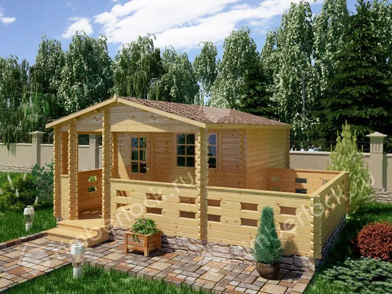 Дачный дом с верандой Д-44-1