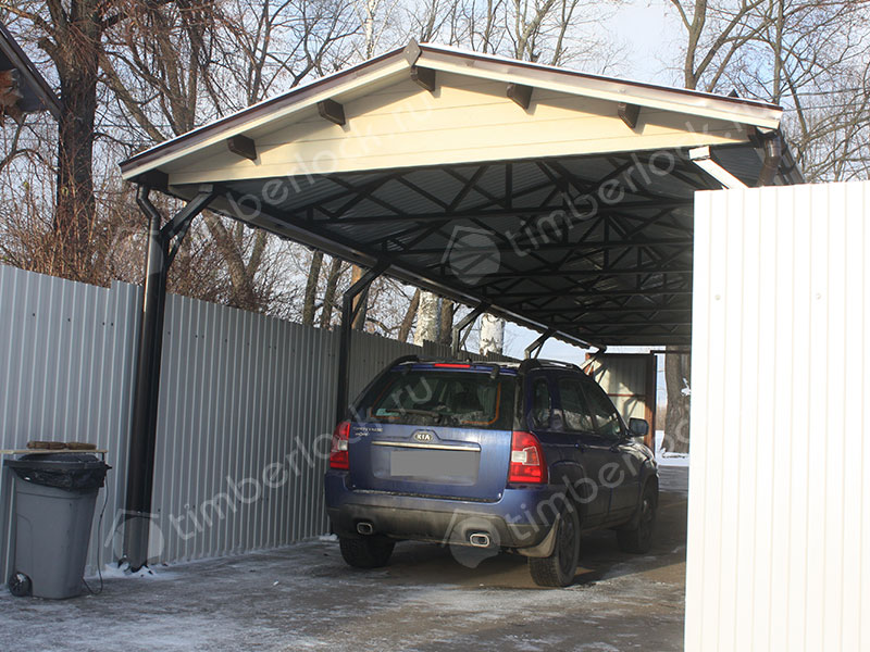 Деревянный навес для авто 6х3 (шпалера)