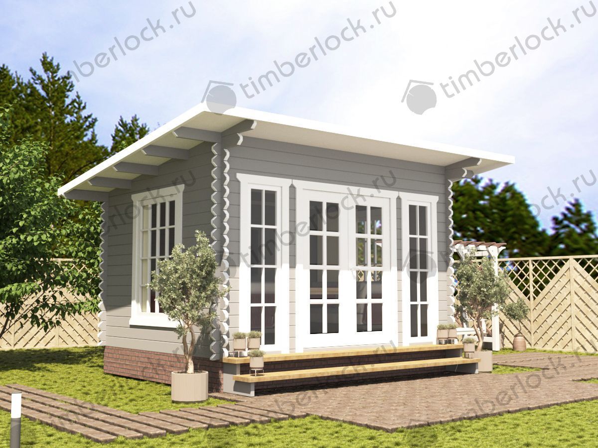 Беседка односкатная Б-35-1