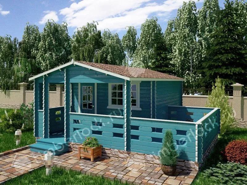 Дачный дом с верандой Д-44-1