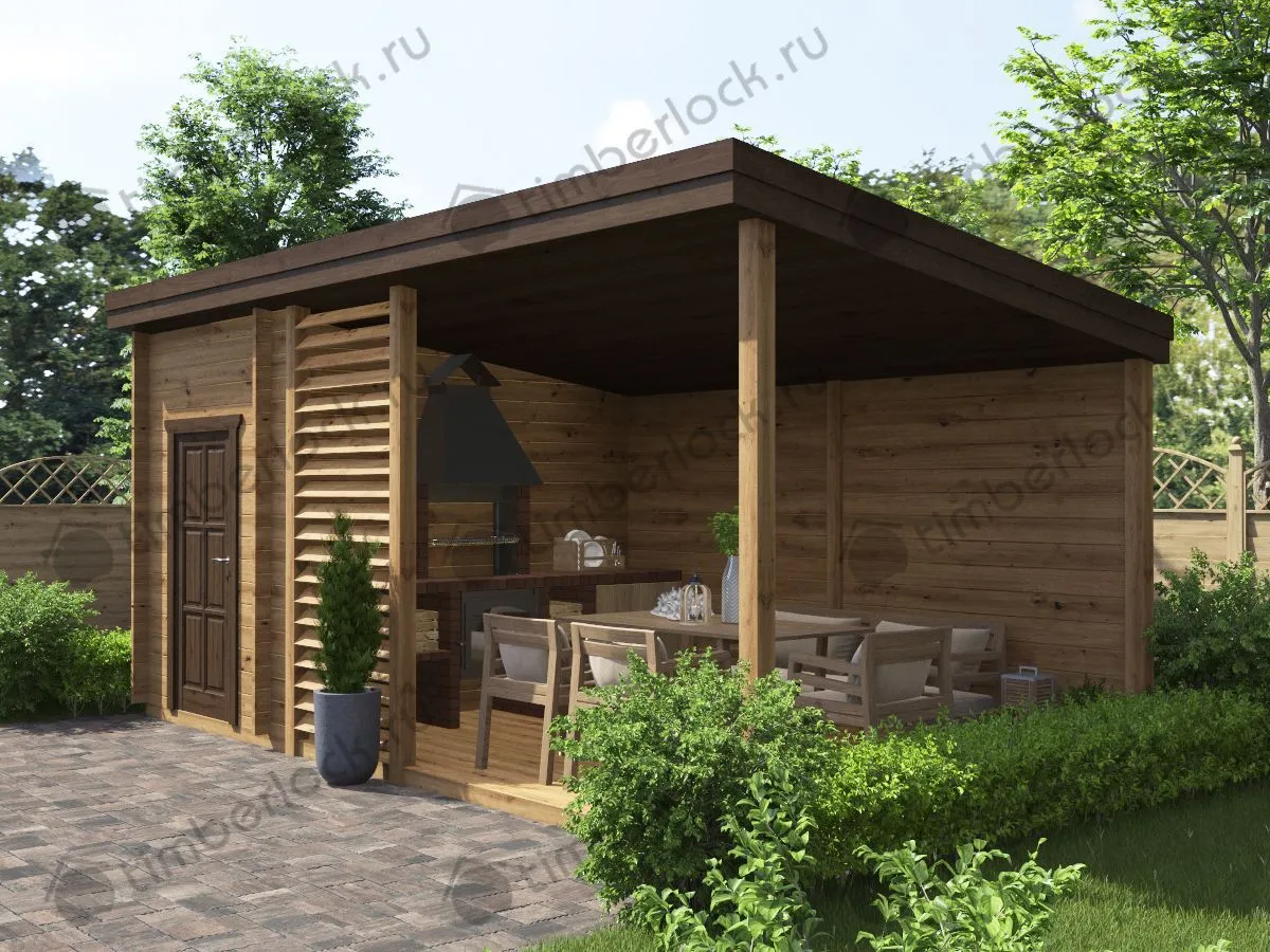 Беседка с хозблоком Б-63