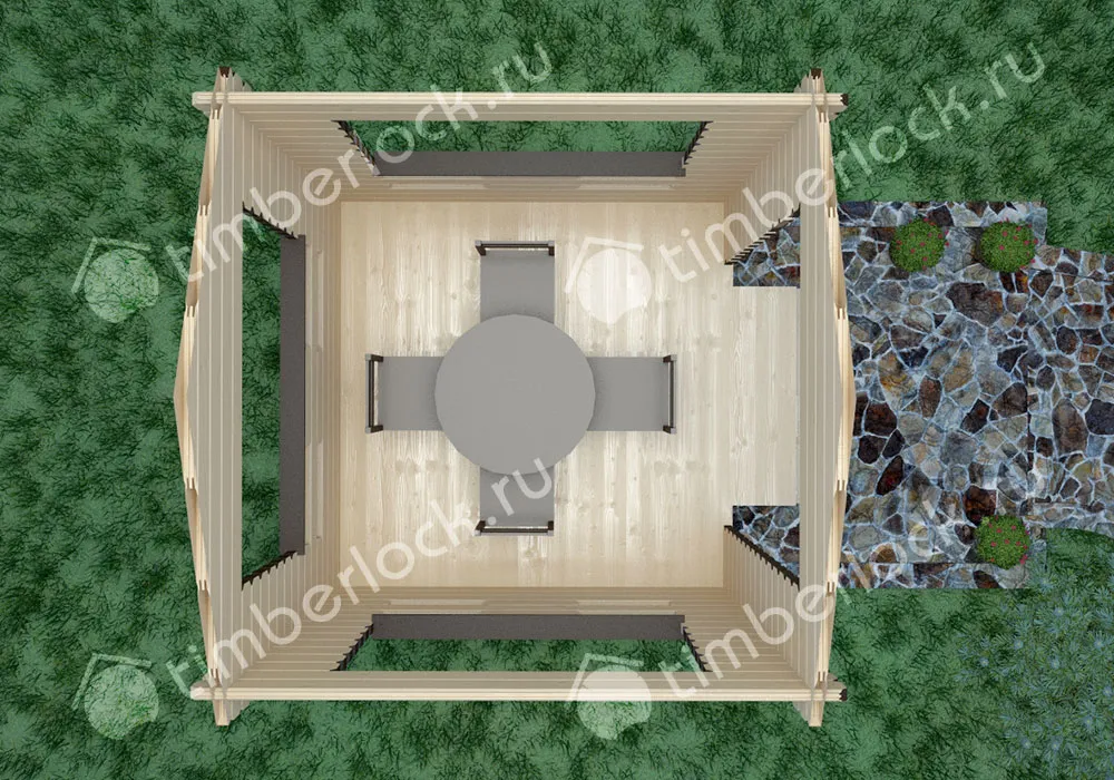 Беседка деревянная Б-2525