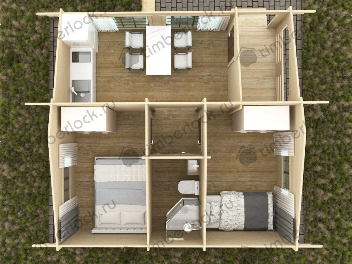 Дачный дом 6х6м Д-66-2