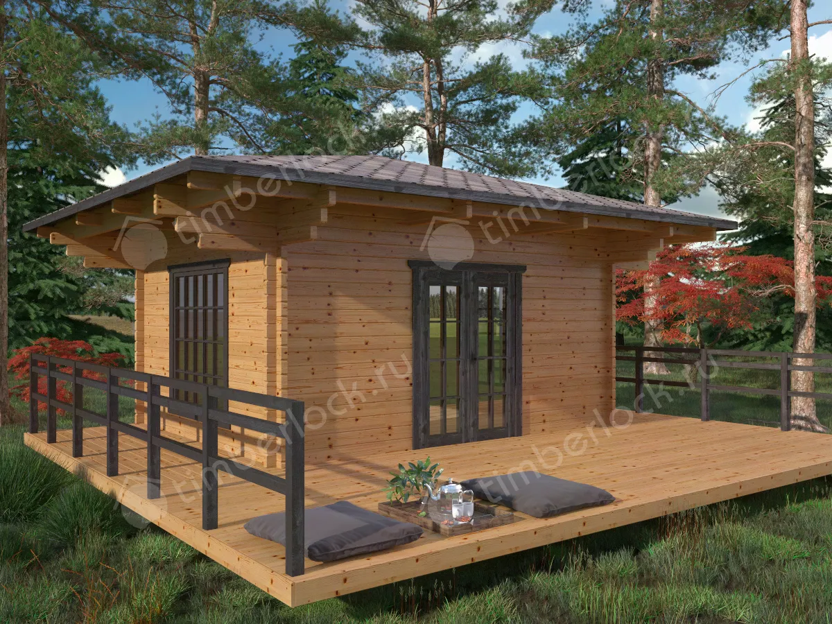 Беседка закрытая Б-45ЯП  (японский стиль)