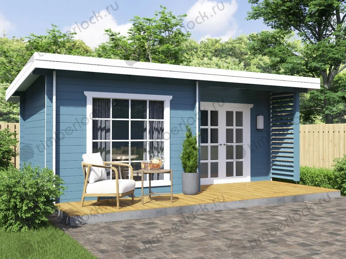 Садовый домик с террасой С-63