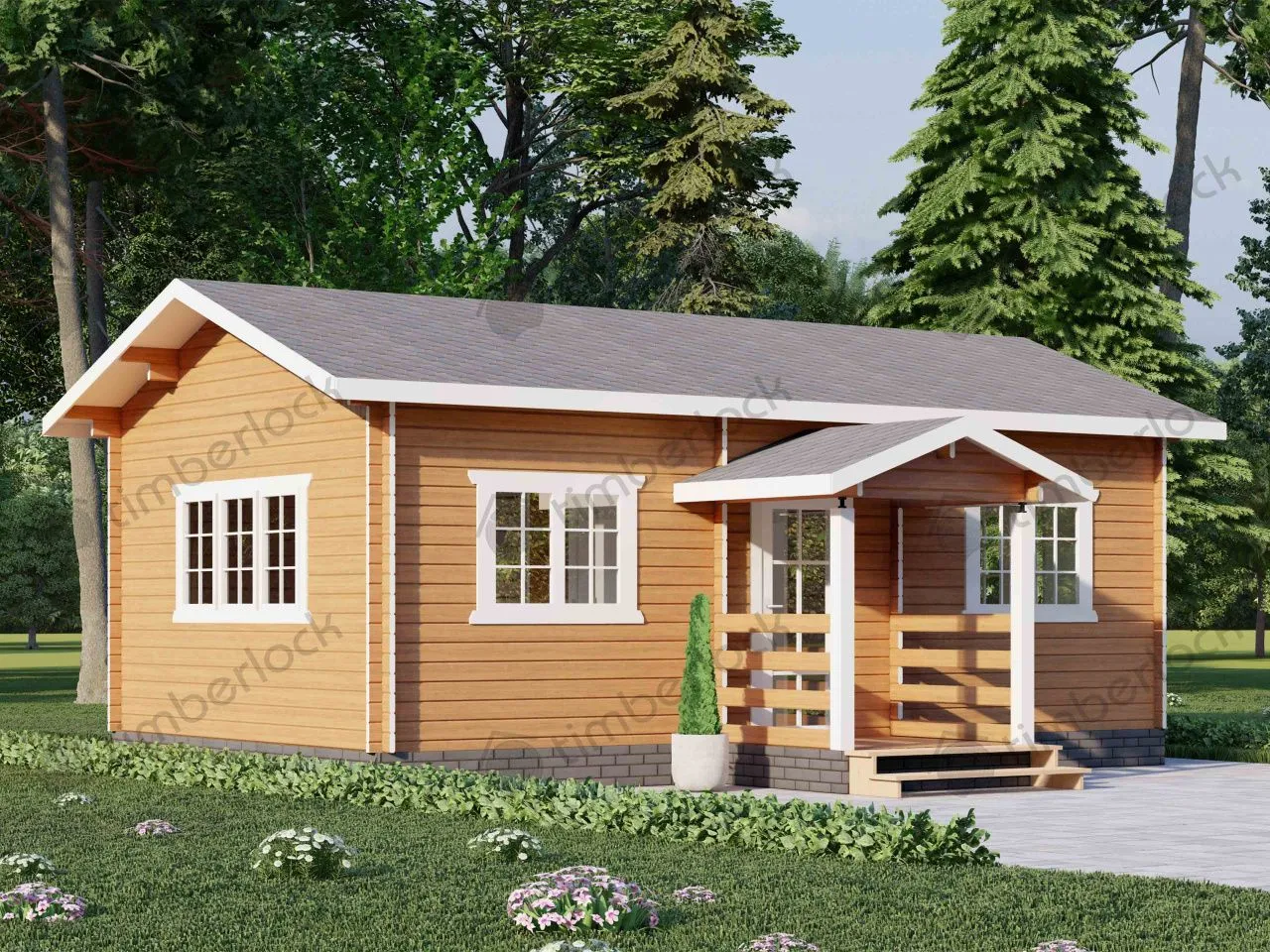 Дачный дом с крыльцом Д-4575