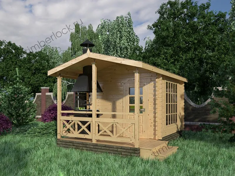 Беседка с мангалом Б-345-2