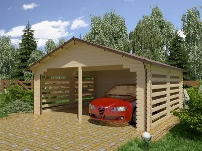 Деревянный навес для авто Н-655-1