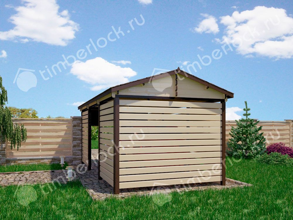 Деревянный навес для авто 6х3 (доска)