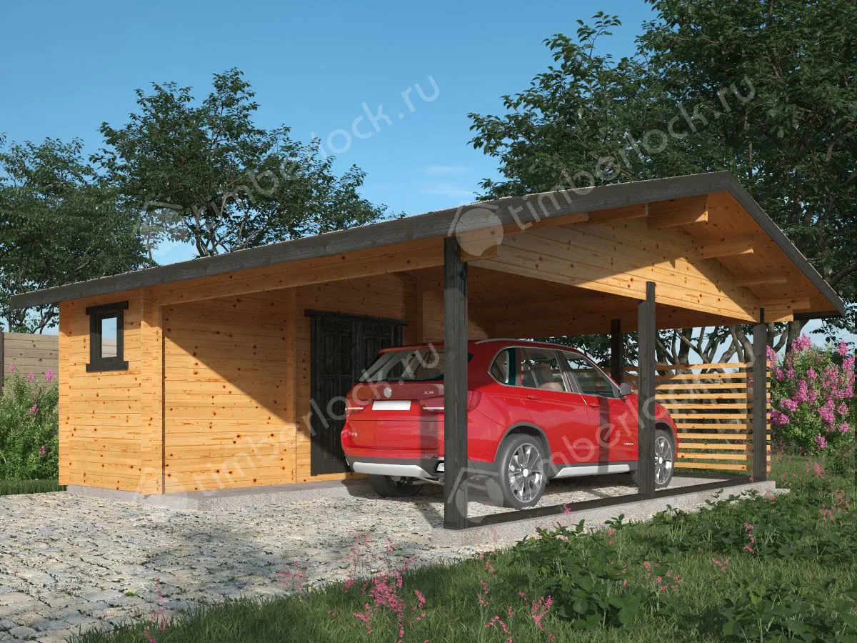 Деревянный навес для авто Н-66
