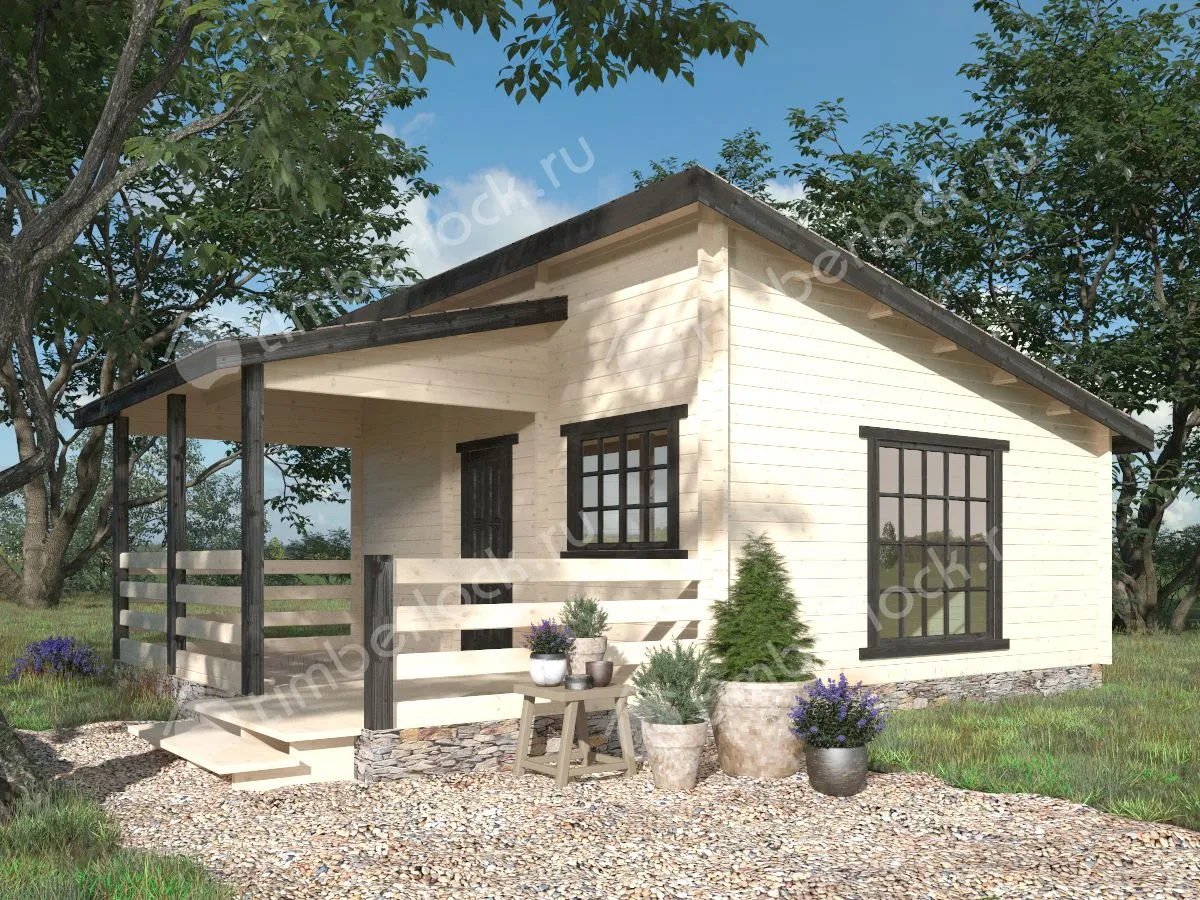 Дачный дом с верандой Д-756