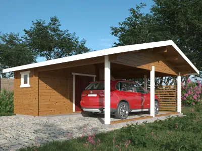 Деревянный навес для авто Н-66
