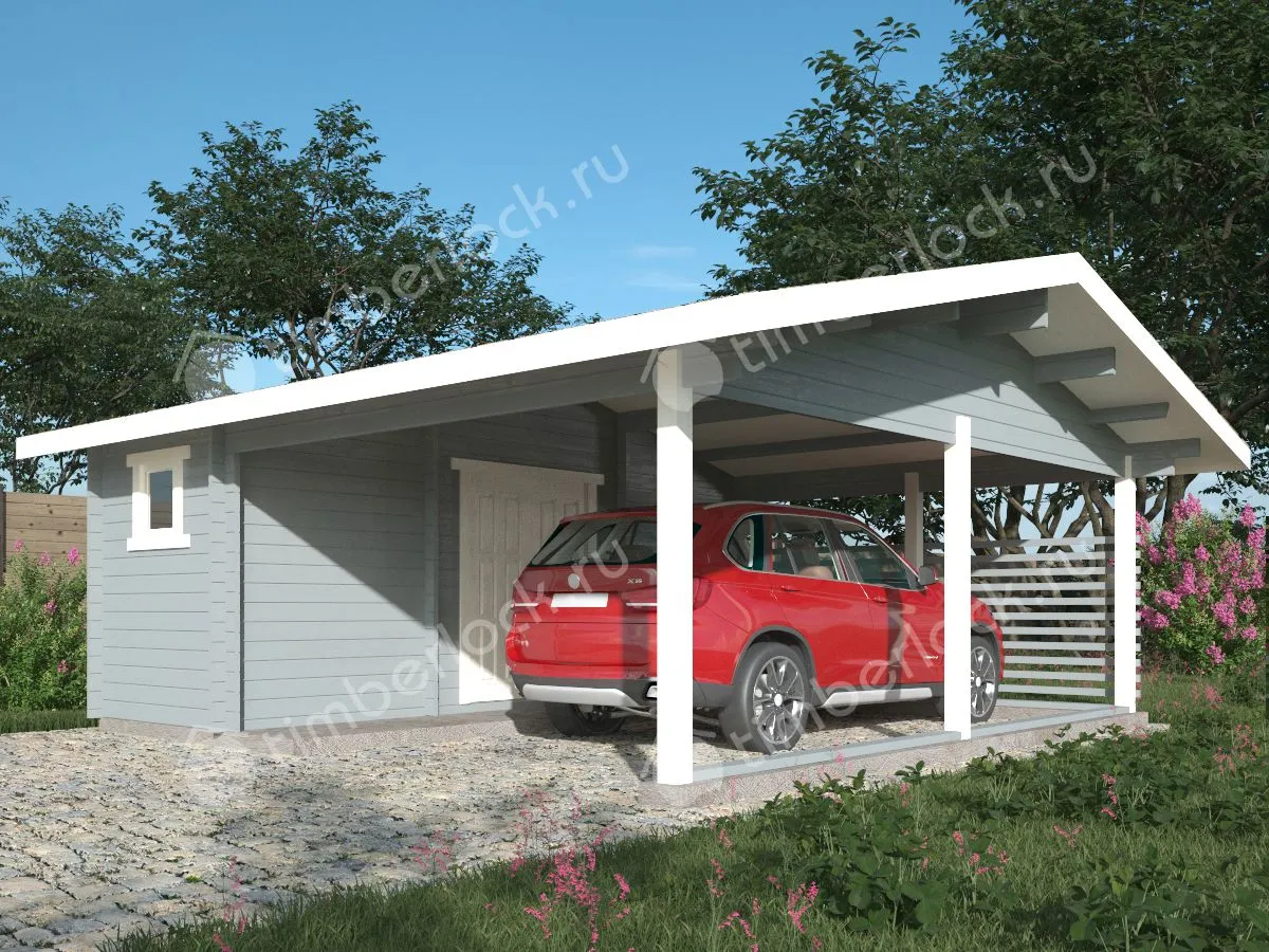 Деревянный навес для авто Н-66