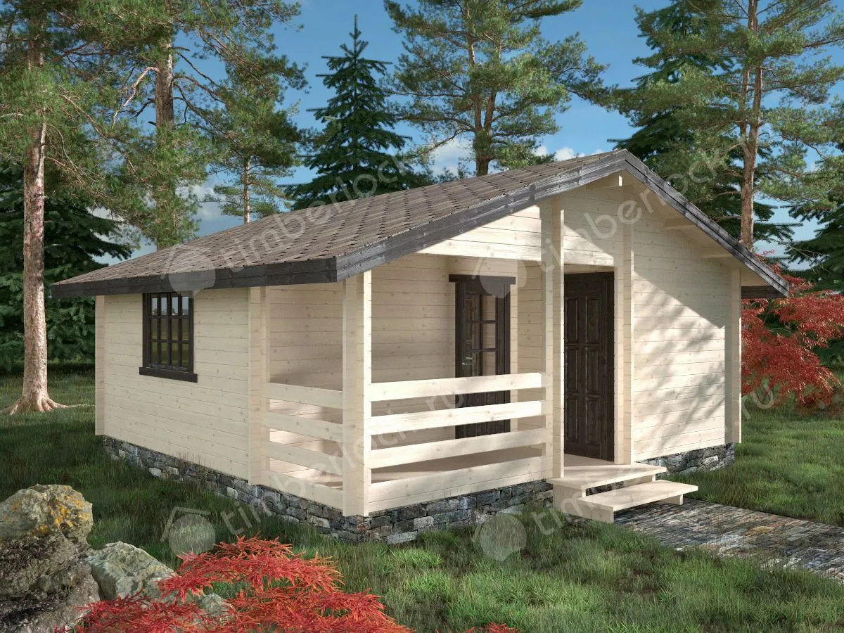 Дачная баня из бруса БА-66